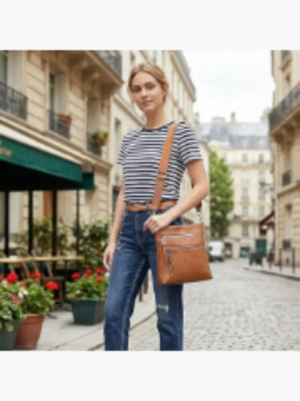 Women's Vegan Leather Crossbody Bag with RFID Blocking and Multi Pockets
